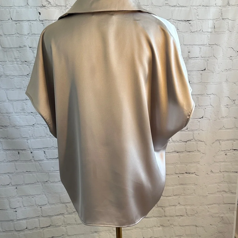 Rachel Zoe Women's Satin Button Down Shirt - Picture 3 of 4